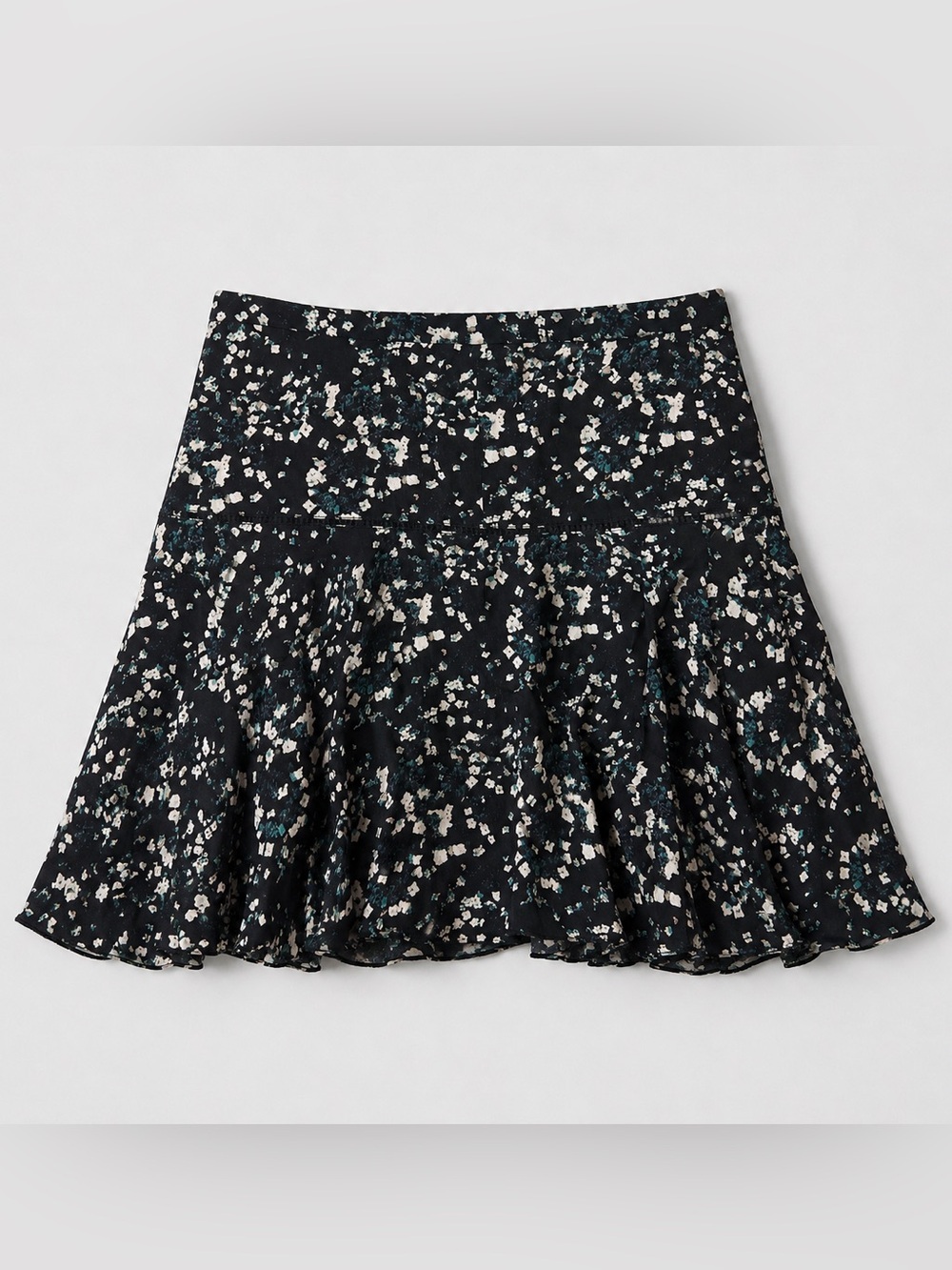 Sunday Best Black Floral Flounce Skater Skirt
